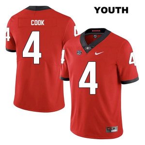 Youth Georgia Bulldogs NCAA #4 James Cook Nike Stitched Red Legend Authentic College Football Jersey IGS1554OA